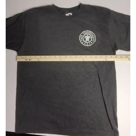 Surf Style Fort Lauderdale Florida Sea Turtle T-Shirt Heather Gray Medium - Picture 5 of 7